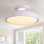 Ventilador de techo moderno de perfil bajo de 18,9" con luz LED de 4500 lm, control remoto y motor de CC silencioso para dormitorio