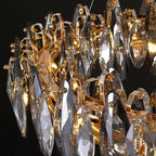 Lámpara de araña de cristal con forma de tambor regulable de 12 luces