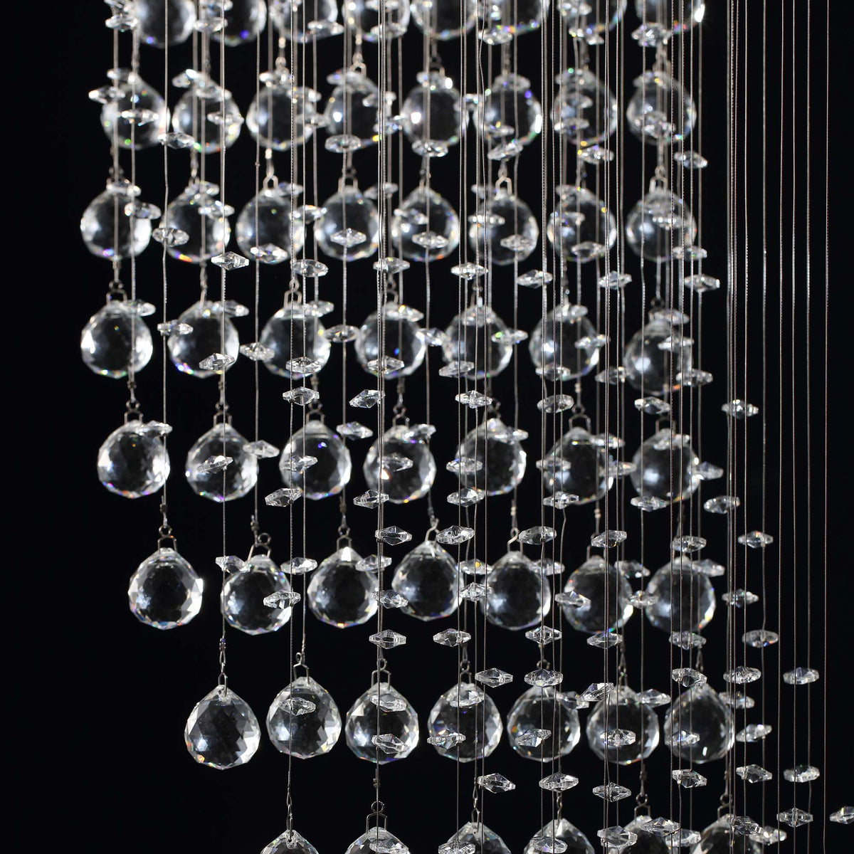10-Light Dimmable Statement Chandelier for High Ceilings with Crystal Accents