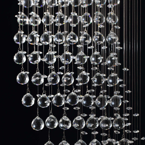 10-Light Dimmable Statement Chandelier for High Ceilings with Crystal Accents
