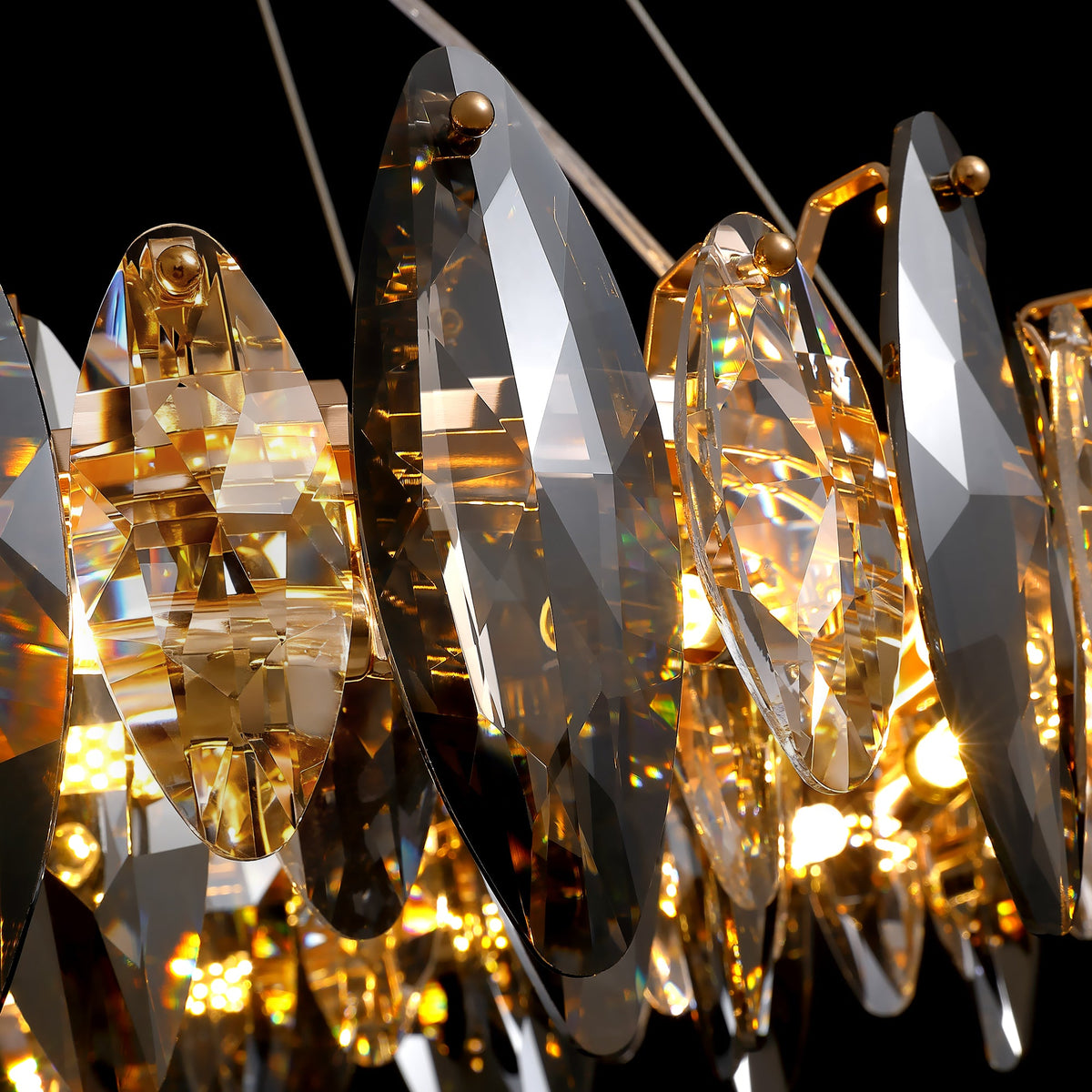 12-Light Dimmable Drum Crystal Chandelier, Modern Luxury Lighting for Kitchen Island Dining Room