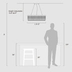 Modern Crystal Dimmable Kitchen Island Gold Rectangle Chandeliers / Living Room Chandelier