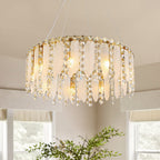 9-Light Dimmable Modern Drum Crystal Chandelier