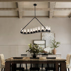 10-Light Dimmable Modern Linear Chandelier Kitchen Island Pendant with Clear Glass Shades