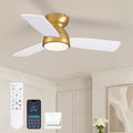 32in Ceiling Fan with Light and Remote/APP Controls, Low Profile Bedroom Fans with Reversible Motor