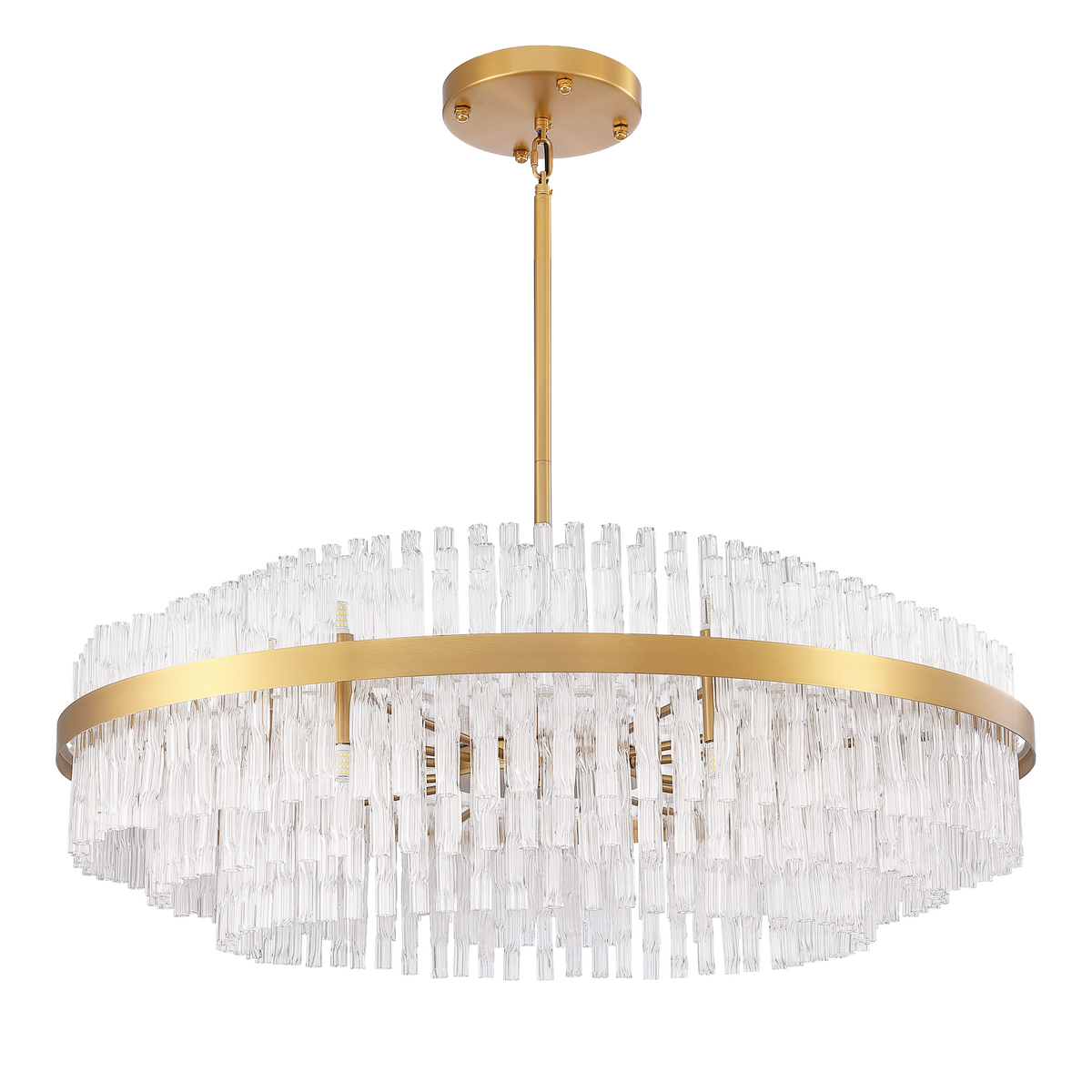 24-Light Dimmable Modern Tiered K9 Crytsal Chandelier
