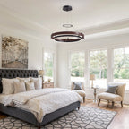 1-Light Dimmable LED Chandelier with Remote Control Industrial Rustic Modern Lighting
