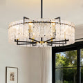 8-Light Dimmable Drum Chandelier with Textured Glass, Modern Lighting for Kitchen Island or Dining Room