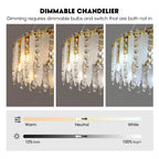 9-Light Dimmable Modern Drum Crystal Chandelier