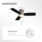 Ventilador de techo interior inteligente moderno de níquel satinado de 32" con luces, rotación reversible y control remoto