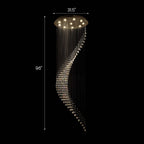 10-Light Dimmable Statement Chandelier for High Ceilings with Crystal Accents