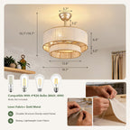 19.7in Ceiling Fan Light with Remote Control, 6 Speeds, Forward and Reverse for Living Room Bedroom