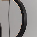 Lámpara de araña geométrica regulable LED de 10 anillos, luz de vestíbulo negra y dorada para techos altos con control remoto y de aplicación