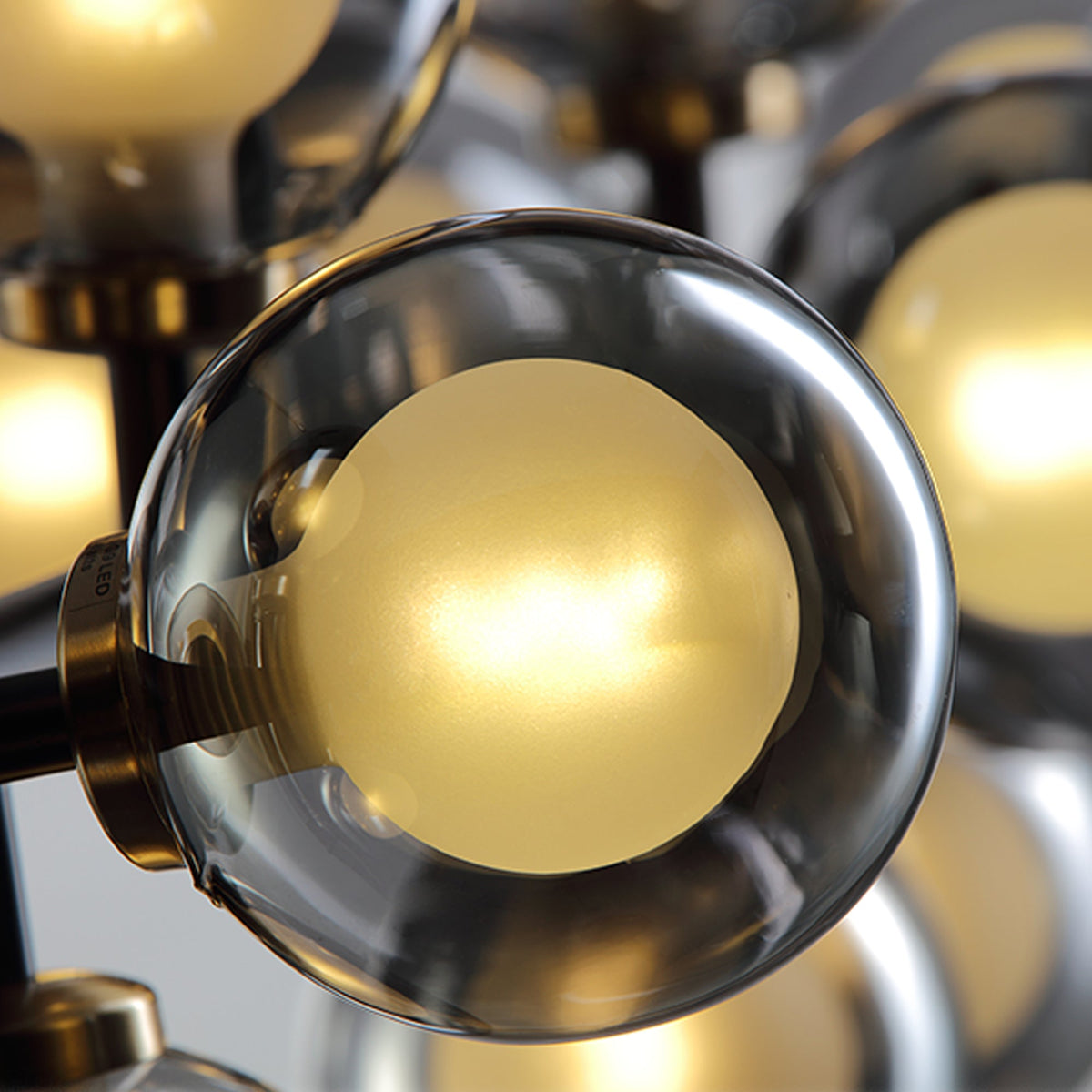 16-Light Modern Black Dimmable Bubble Glass Sputnik Chandelier for Dining Room and Living Room