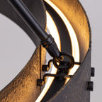 Lámpara de araña rústica redonda con LED integrado, lámpara de techo vintage industrial estilo casa de campo