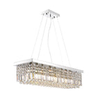 8 - Lámpara de araña de cristal cuadrada/rectangular regulable de lujo moderno para techo