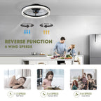 19.7in Smart Ceiling Fan with Lights, Dimmable LED & APP Control