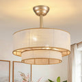 20 in Golden 2-Layer Woven Ceiling Fan Light with Timer and Forward/Reverseand Remote Control (Bulb Not Included)