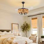 48in Smart Retractable Ceiling Fan with Light & Remote, 4-Blade