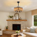 48in Smart Retractable Ceiling Fan with Light & Remote, 4-Blade