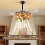48in Smart Retractable Ceiling Fan with Light & Remote, 4-Blade