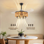 48in Smart Retractable Ceiling Fan with Light & Remote, 4-Blade