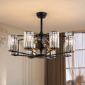 Crystal & Wrought Iron Ceiling Fan with Lights, Remote Control