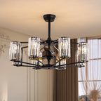 Crystal & Wrought Iron Ceiling Fan with Lights, Remote Control