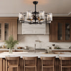 Crystal & Wrought Iron Ceiling Fan with Lights, Remote Control