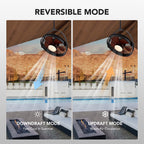 25in Outdoor Waterproof Ceiling Fan with Light 3CCT Dimmable Plug in Caged Ceiling Fan
