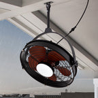 25in Outdoor Waterproof Ceiling Fan with Light 3CCT Dimmable Plug in Caged Ceiling Fan