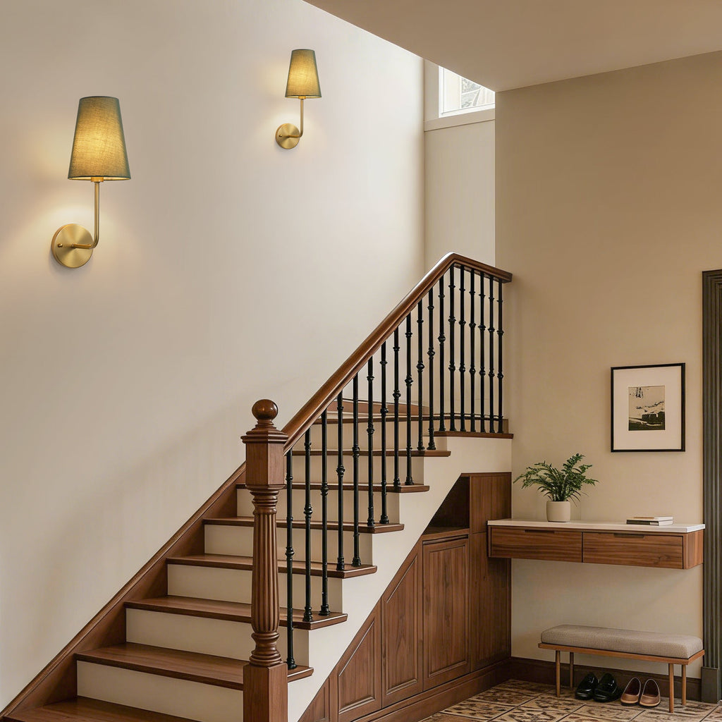 1 - Light Hardwired Dimmable Armed Sconce