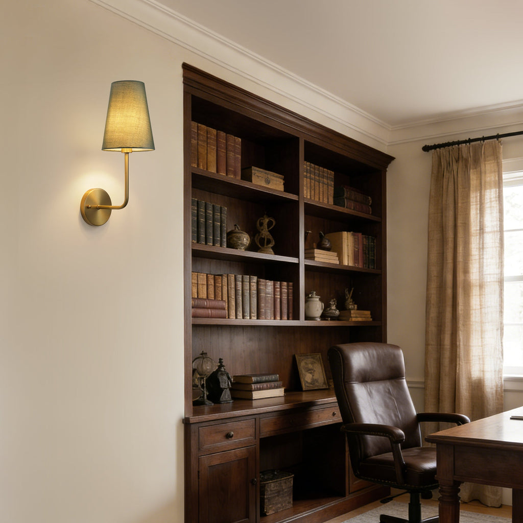 1 - Light Hardwired Dimmable Armed Sconce