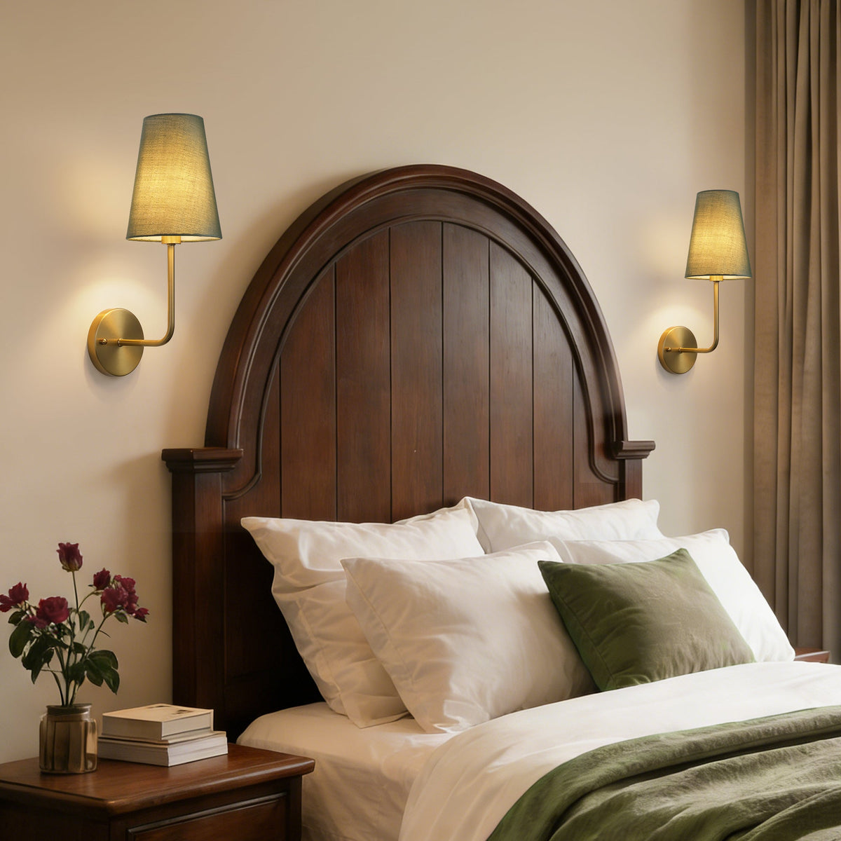 1 - Light Hardwired Dimmable Armed Sconce