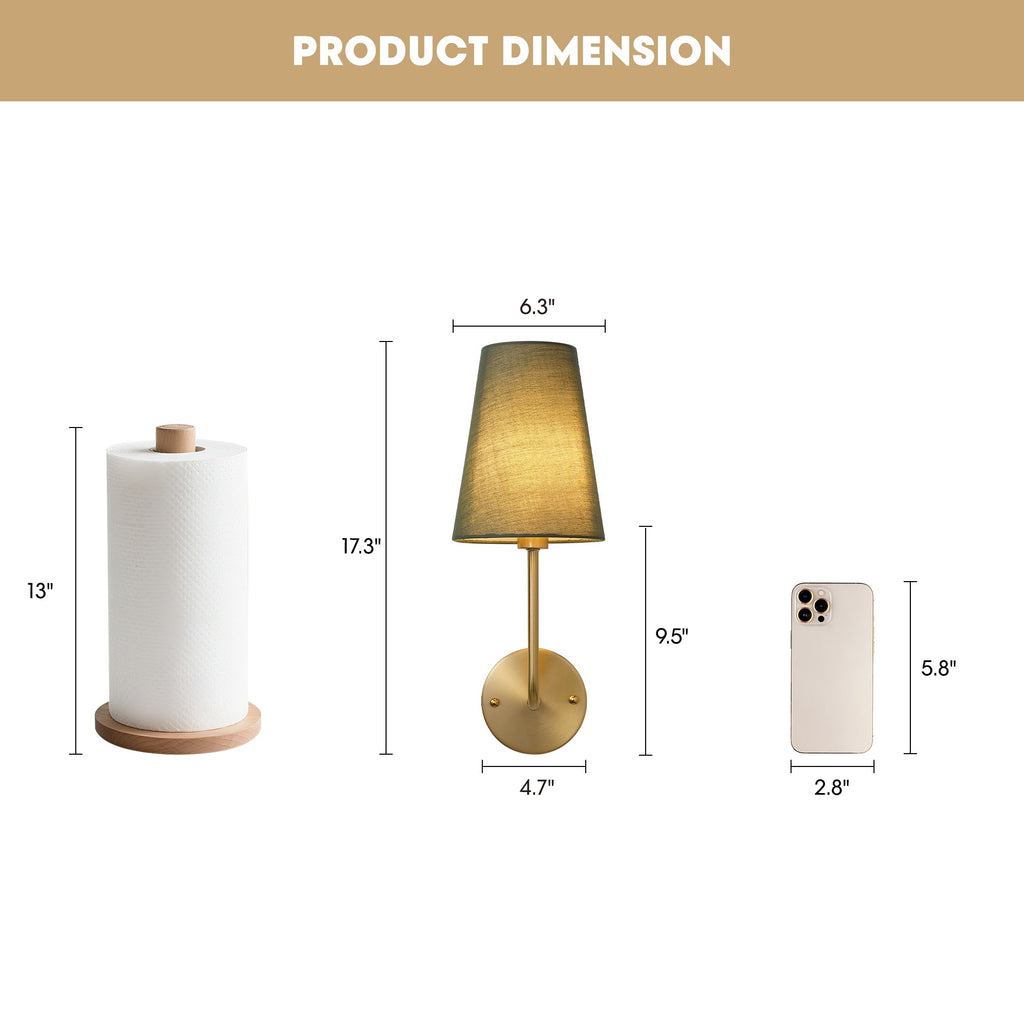 1 - Light Hardwired Dimmable Armed Sconce