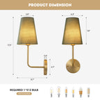 1 - Light Hardwired Dimmable Armed Sconce