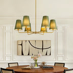 Tapered Green Linen Chandelier