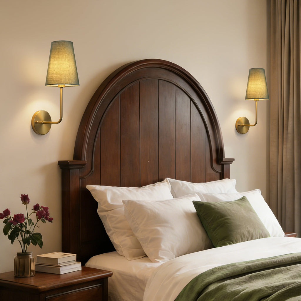 Green Linen Wall Sconce