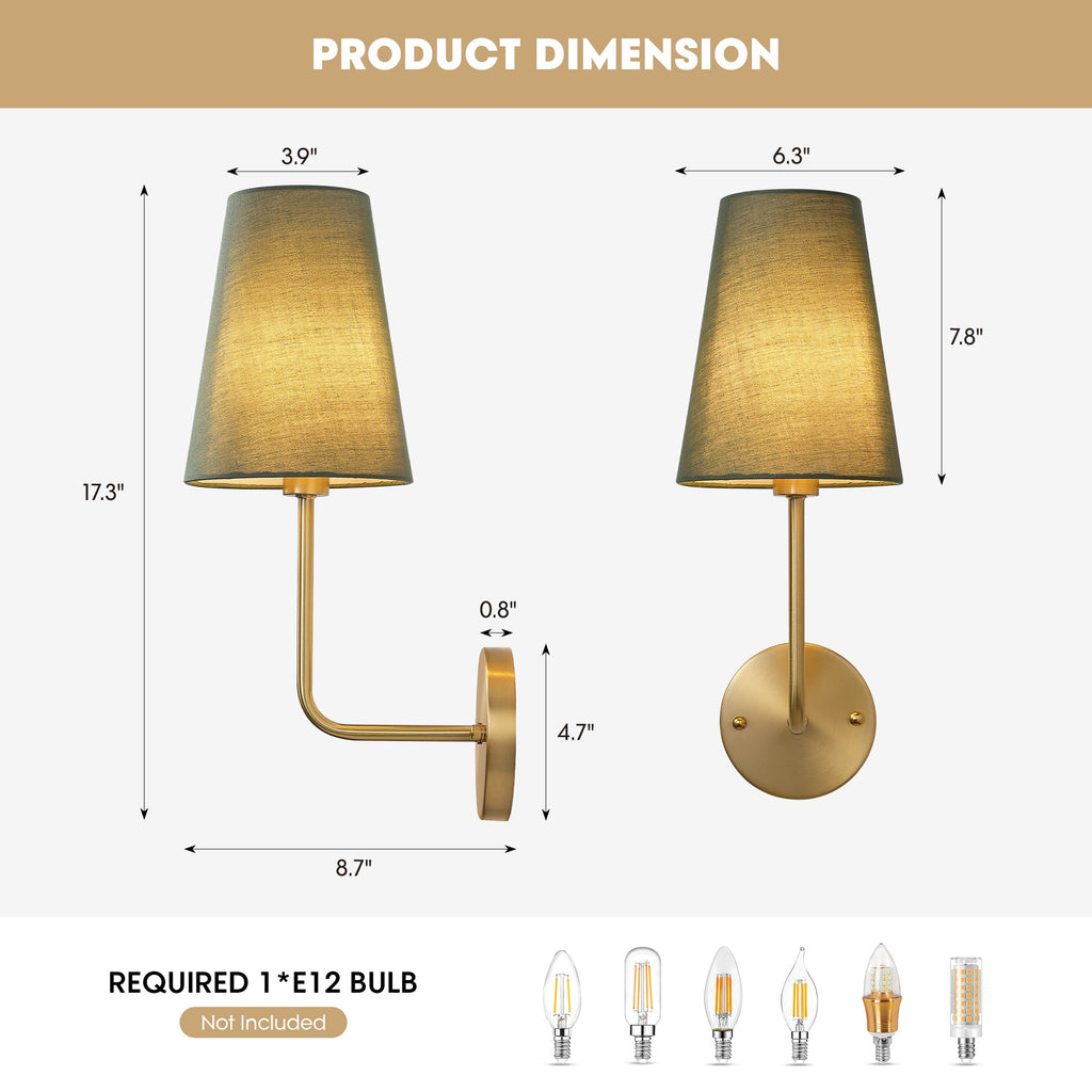 Green Linen Wall Sconce