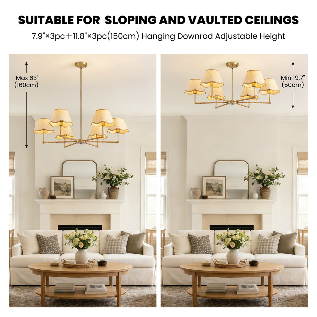 6 - Light Dimmable Classic / Traditional Chandelier