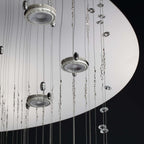 10-Lights Modern Dimming Raindrop Clear Crystals Spiral Staircase Chandelier for Staircases Villas Entryway