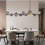 55 in. 9-Light Modern Dimmable Sputnik Black and Gold Globe Chandelier with Light Dining Room or Kitchen
