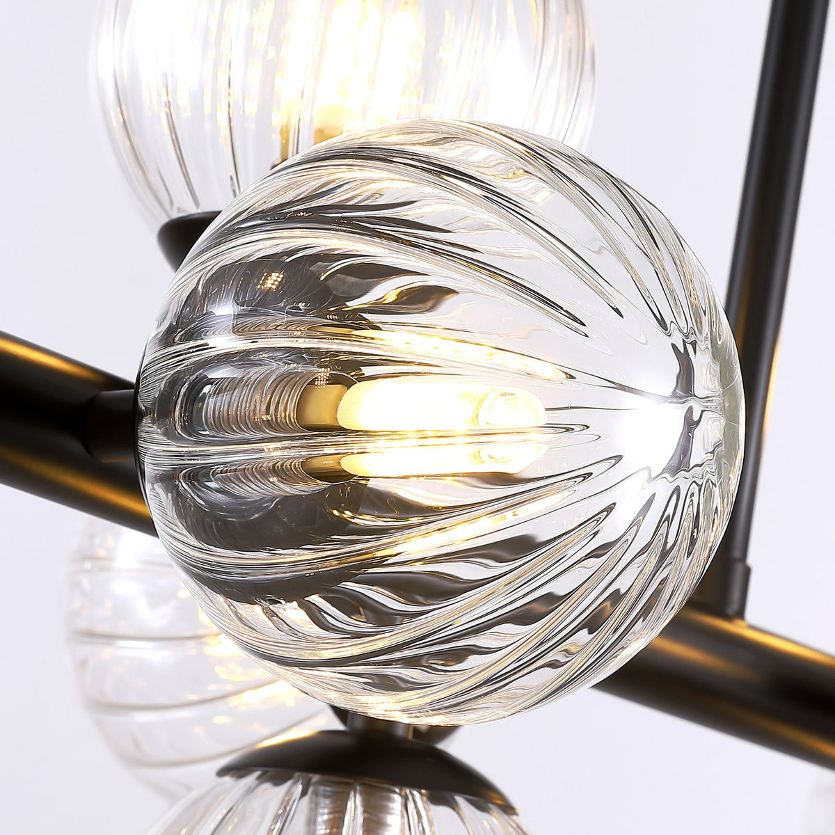 48in 16-Light Black Linear Pendant Light with Clear Glass for Kitchen Island(No Bulbs Included)