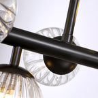48in 16-Light Black Linear Pendant Light with Clear Glass for Kitchen Island(No Bulbs Included)