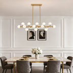 48in 16-Light Adjustable Linear Pendant Light with Iron Frame & Glass (Bulb Not Included)