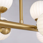 48in 16-Light Adjustable Linear Pendant Light with Iron Frame & Glass (Bulb Not Included)