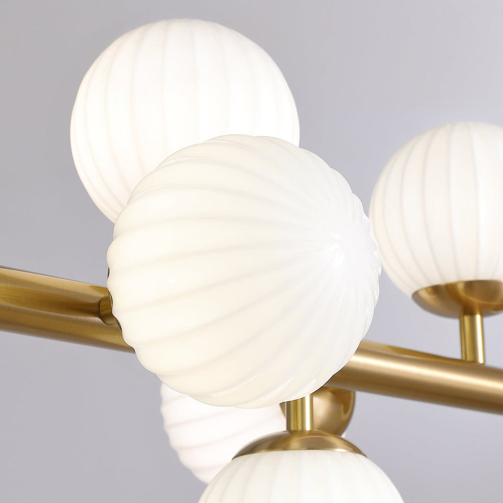 48in 16-Light Adjustable Linear Pendant Light with Iron Frame & Glass (Bulb Not Included)