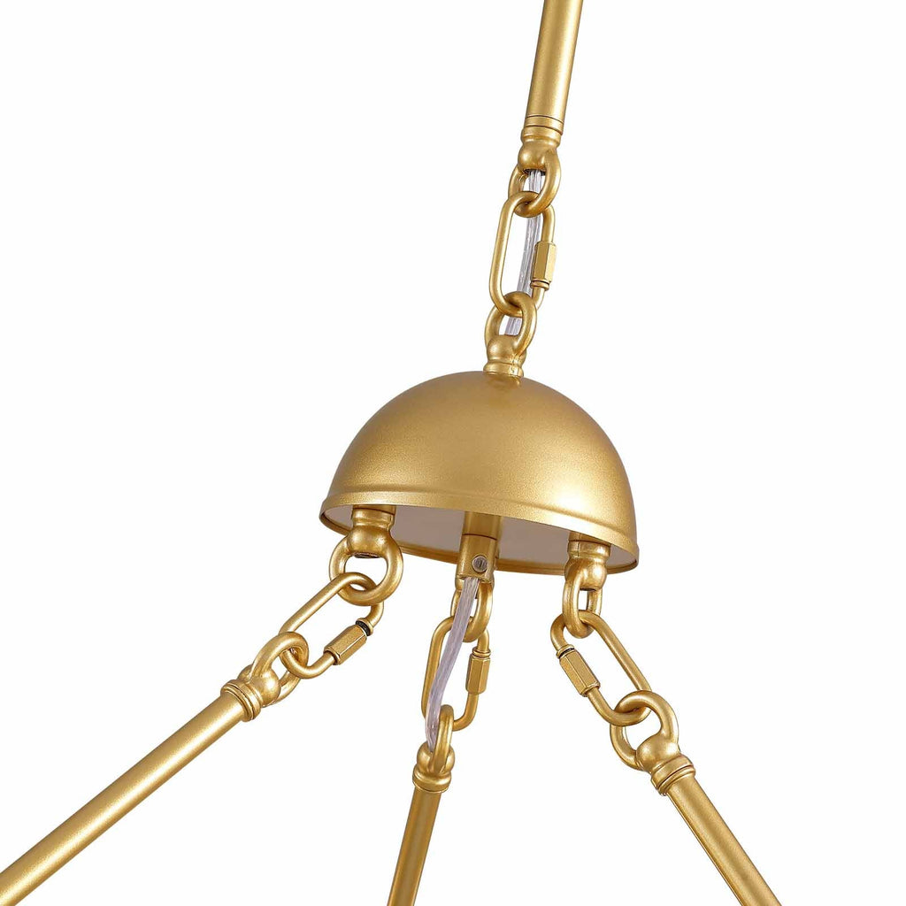 47in 8 Light Golden Round Beige Striped Glass Ball Molecular Pendant Light with Dimmable (Bulb Not Included)
