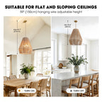 1 Light-Matte Black Hemp Rope Pendant Light (Bulb not Included)