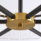 24inch Black and Gold Crackle Glass Chandelier